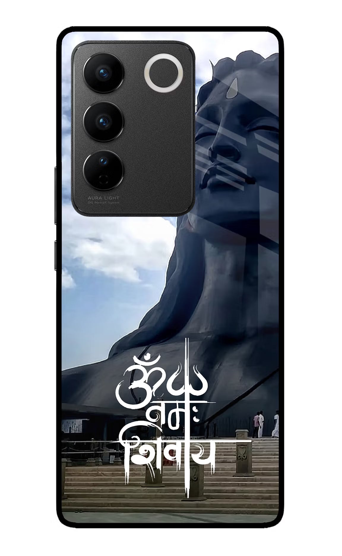 Om Namah Shivay Vivo V27/V27 Pro Glass Case Back Cover by Casekaro