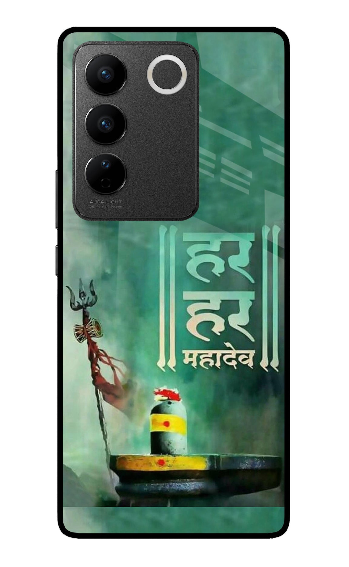 Har Har Mahadev Shivling Vivo V27/V27 Pro Glass Case