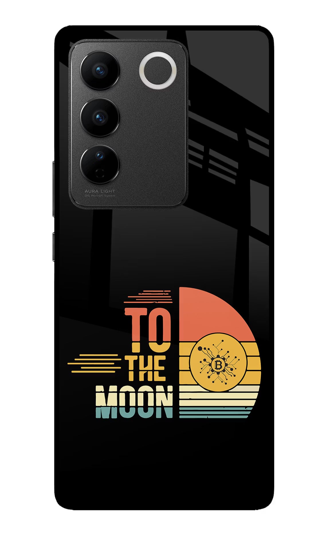 To the Moon Vivo V27/V27 Pro Glass Case Back Cover by Casekaro