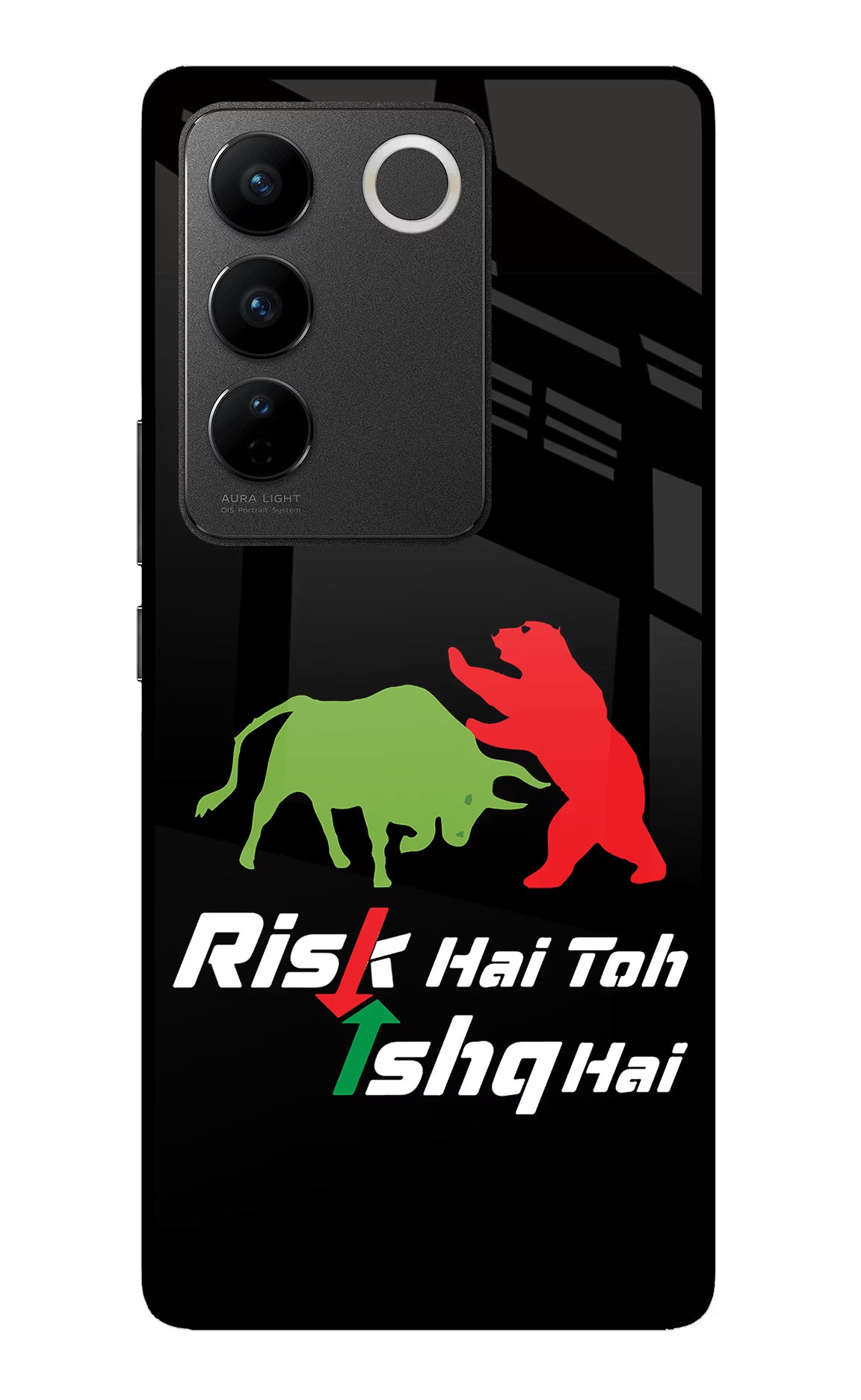Risk Hai Toh Ishq Hai Vivo V27/V27 Pro Glass Case Back Cover by Casekaro