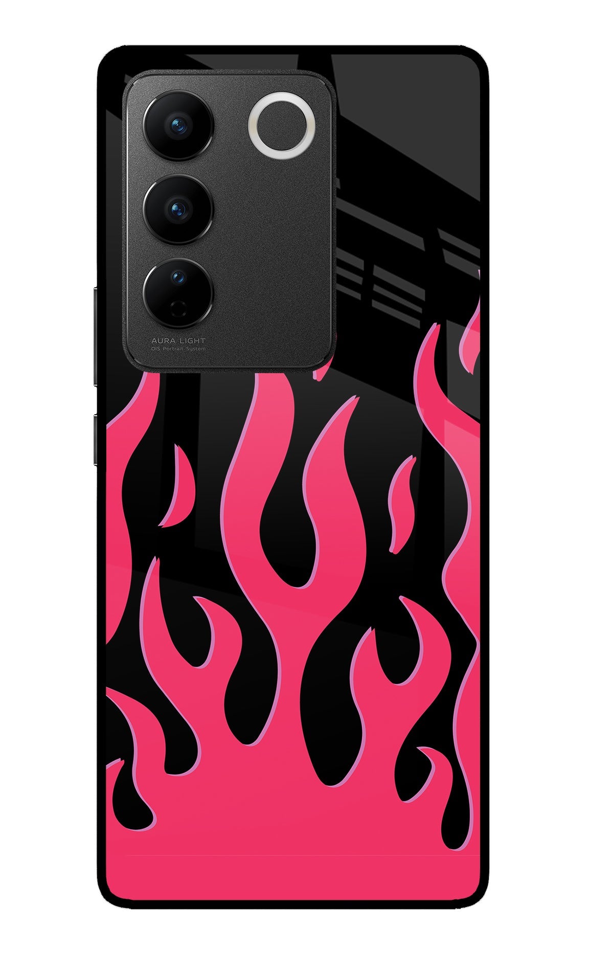 Fire Flames Vivo V27/V27 Pro Glass Case