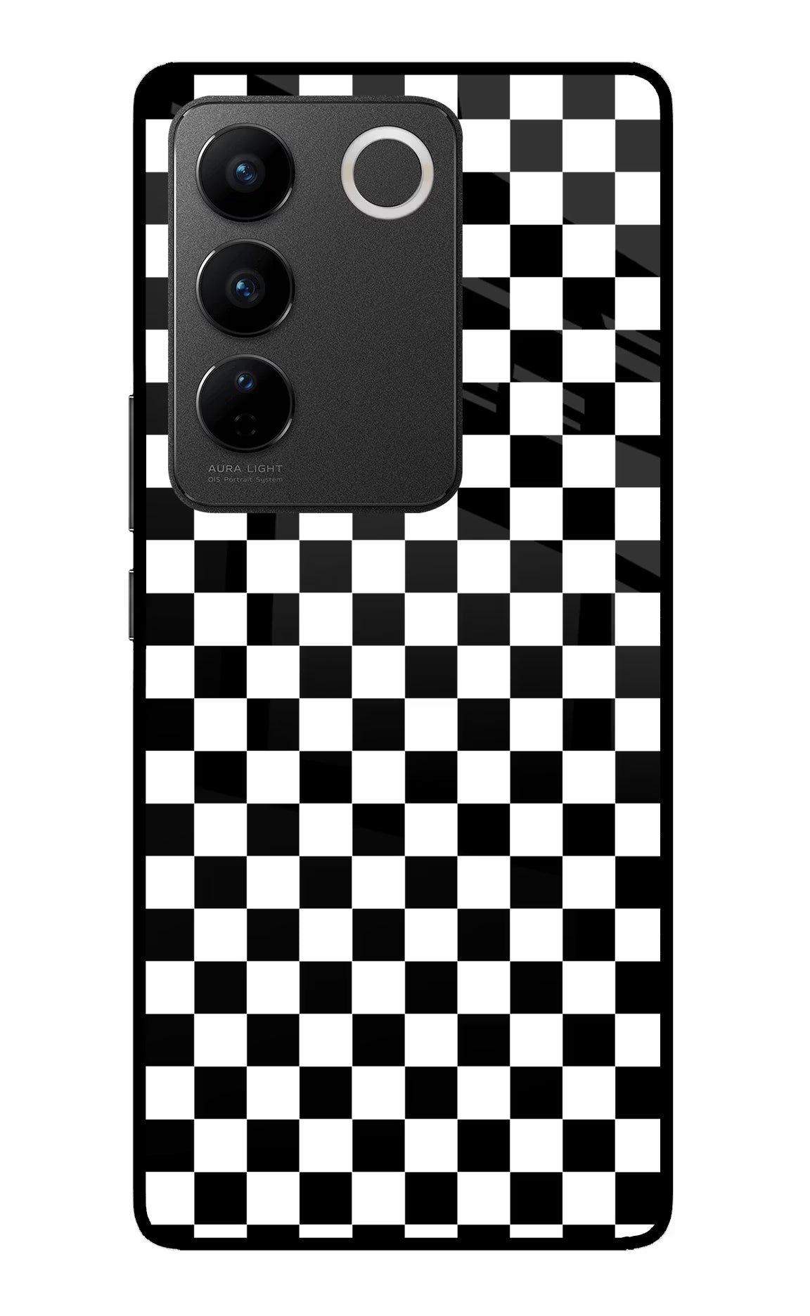 Chess Board Vivo V27/V27 Pro Glass Case Back Cover by Casekaro