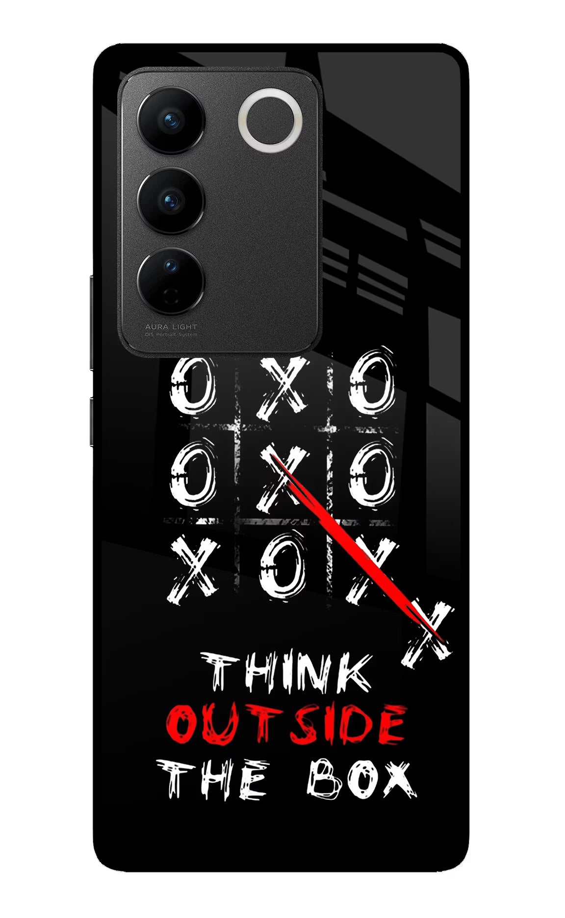 Think out of the BOX Vivo V27/V27 Pro Glass Case Back Cover by Casekaro