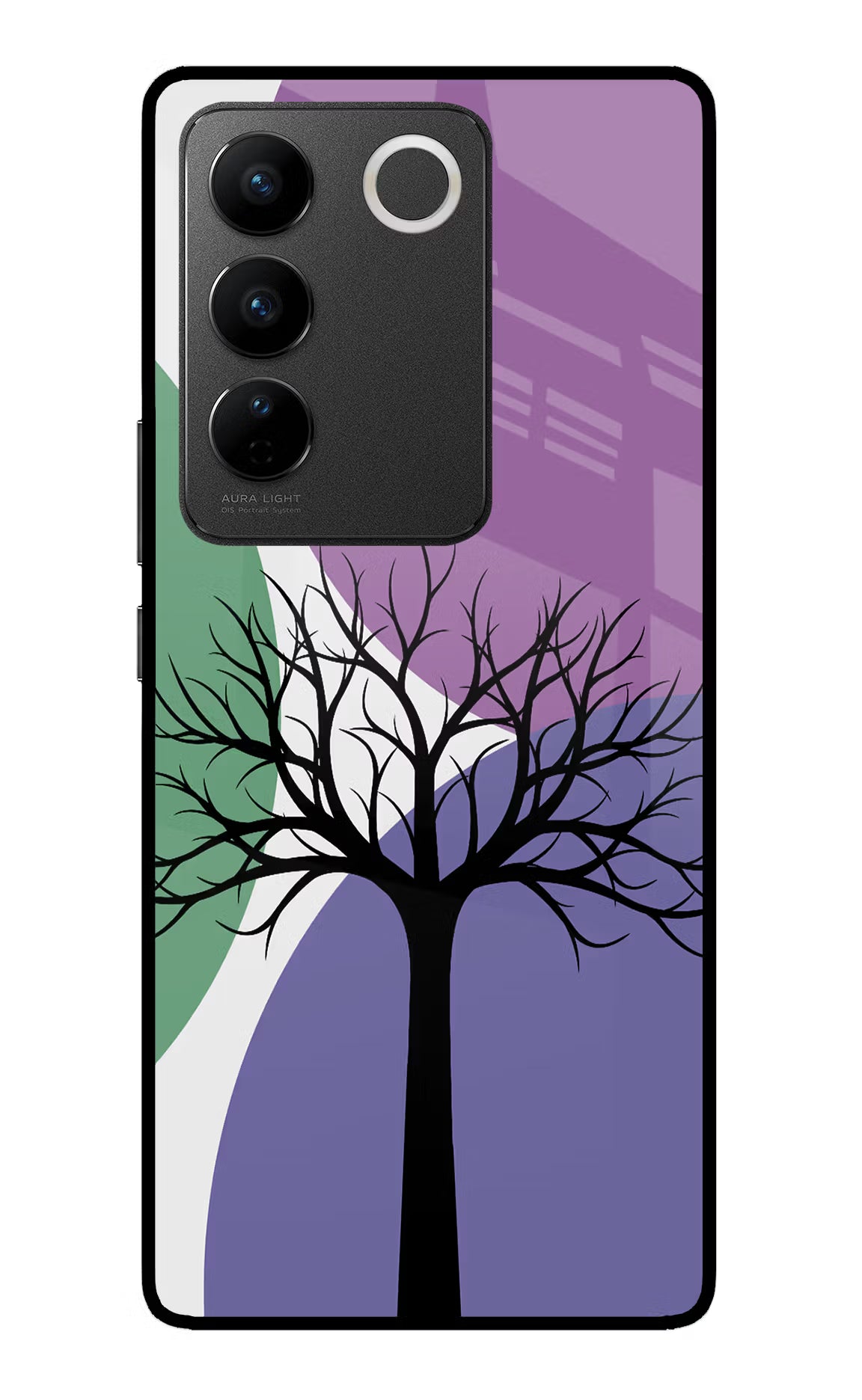 Tree Art Vivo V27/V27 Pro Glass Case Back Cover by Casekaro