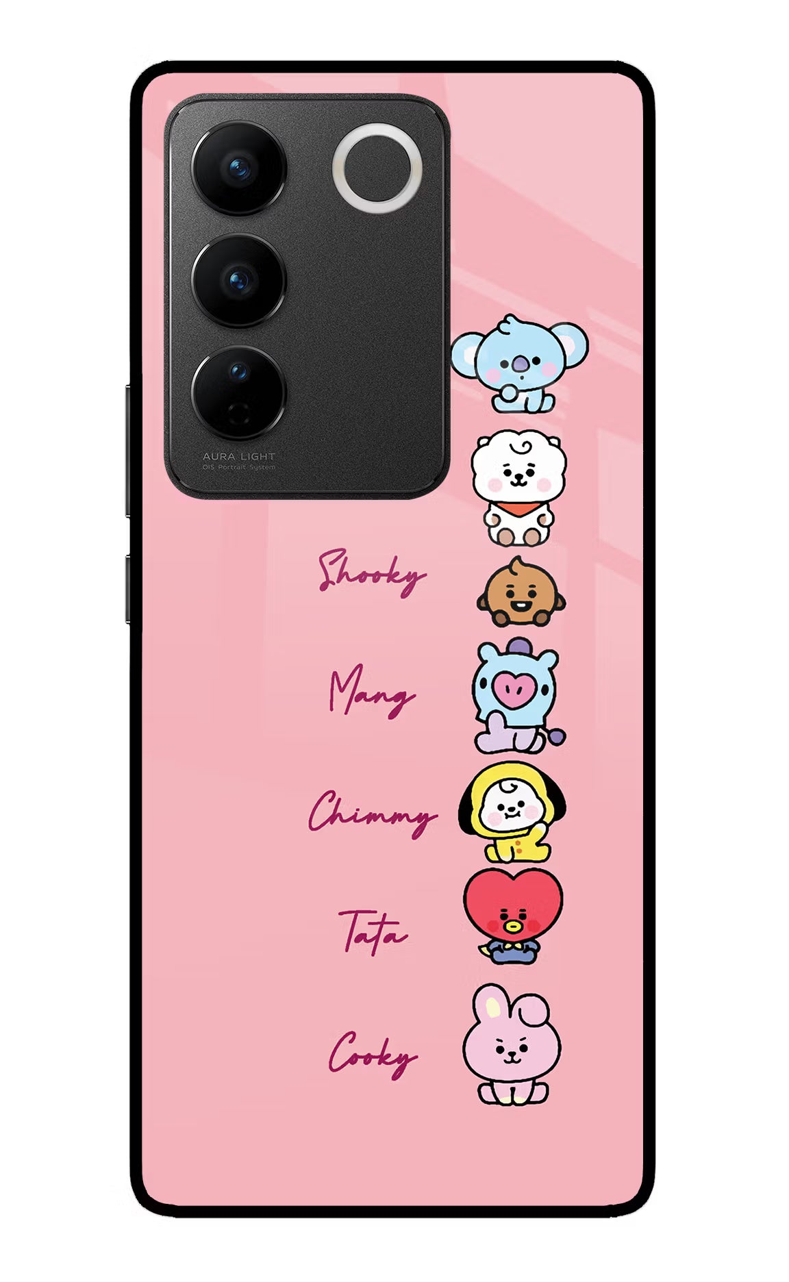 BTS names Vivo V27/V27 Pro Glass Case Back Cover by Casekaro
