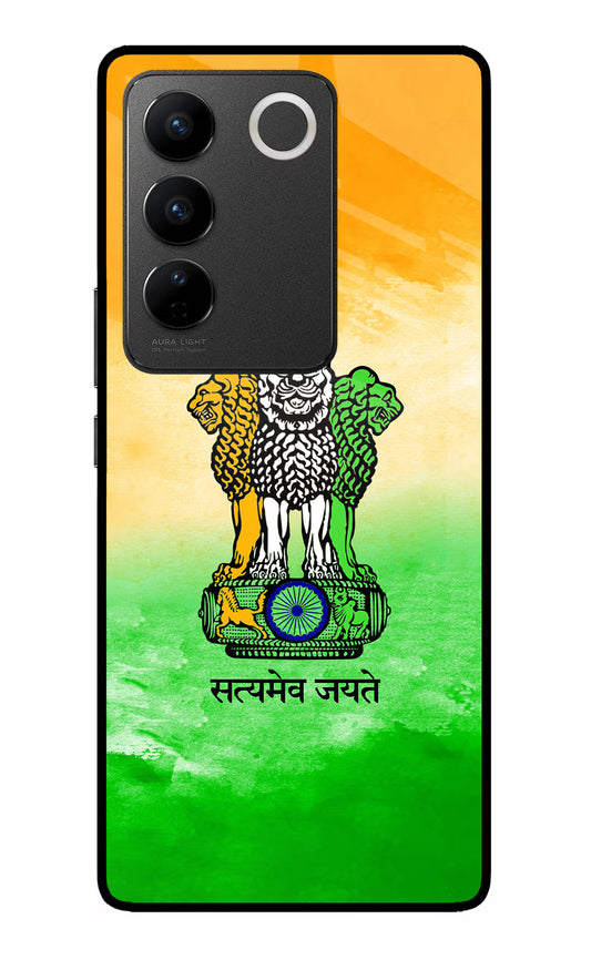 Satyamev Jayate Flag Vivo V27/V27 Pro Glass Case