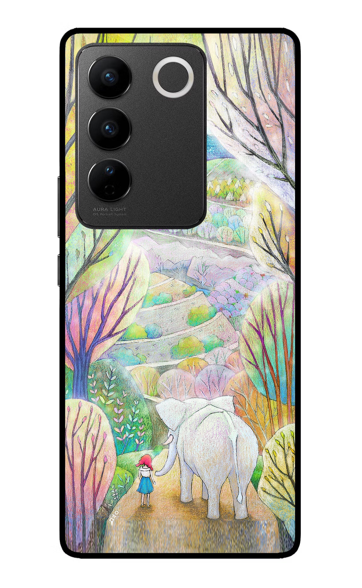 Nature Painting Vivo V27/V27 Pro Glass Case Back Cover by Casekaro