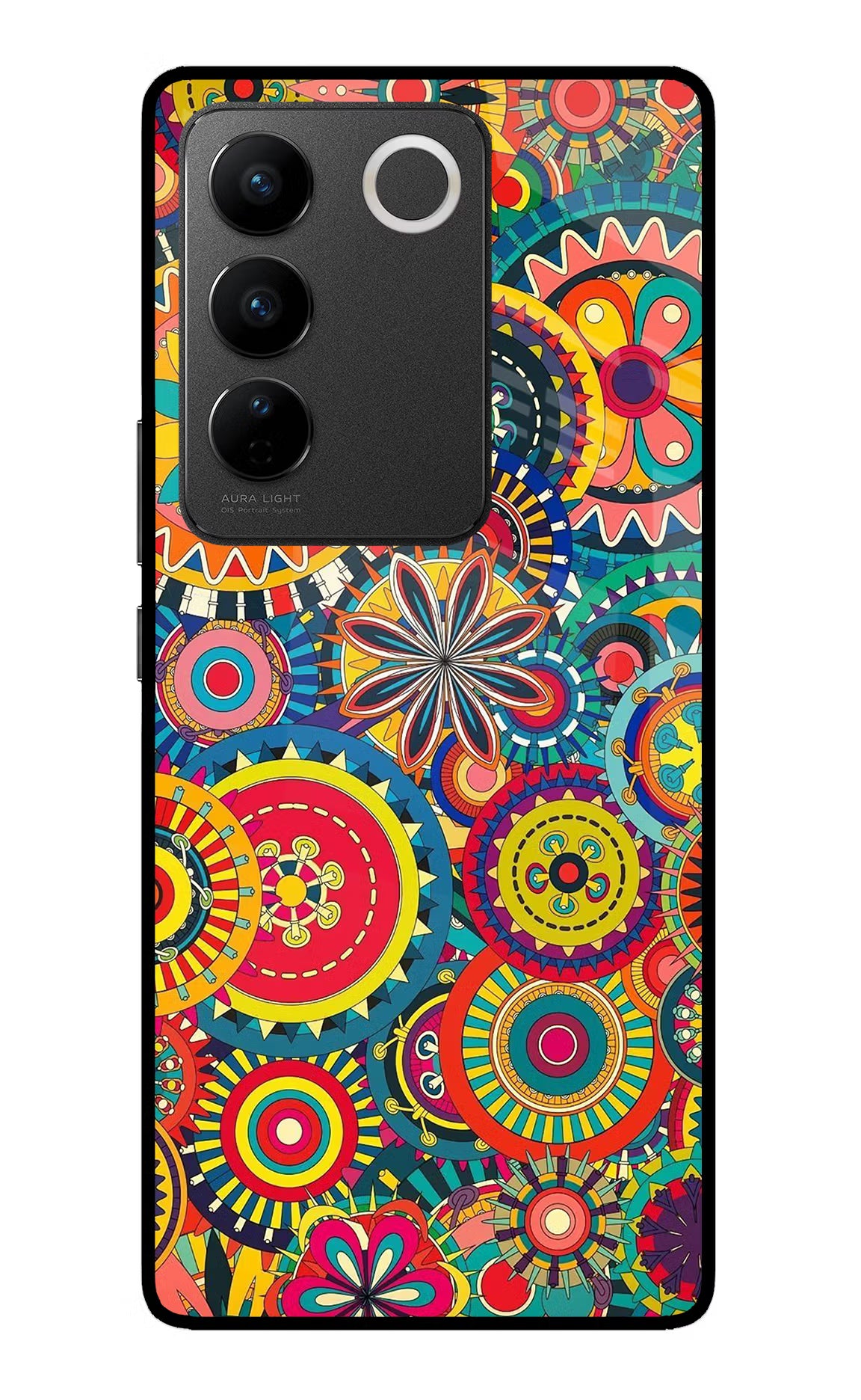 Gol Gol Art Vivo V27/V27 Pro Glass Case Back Cover by Casekaro