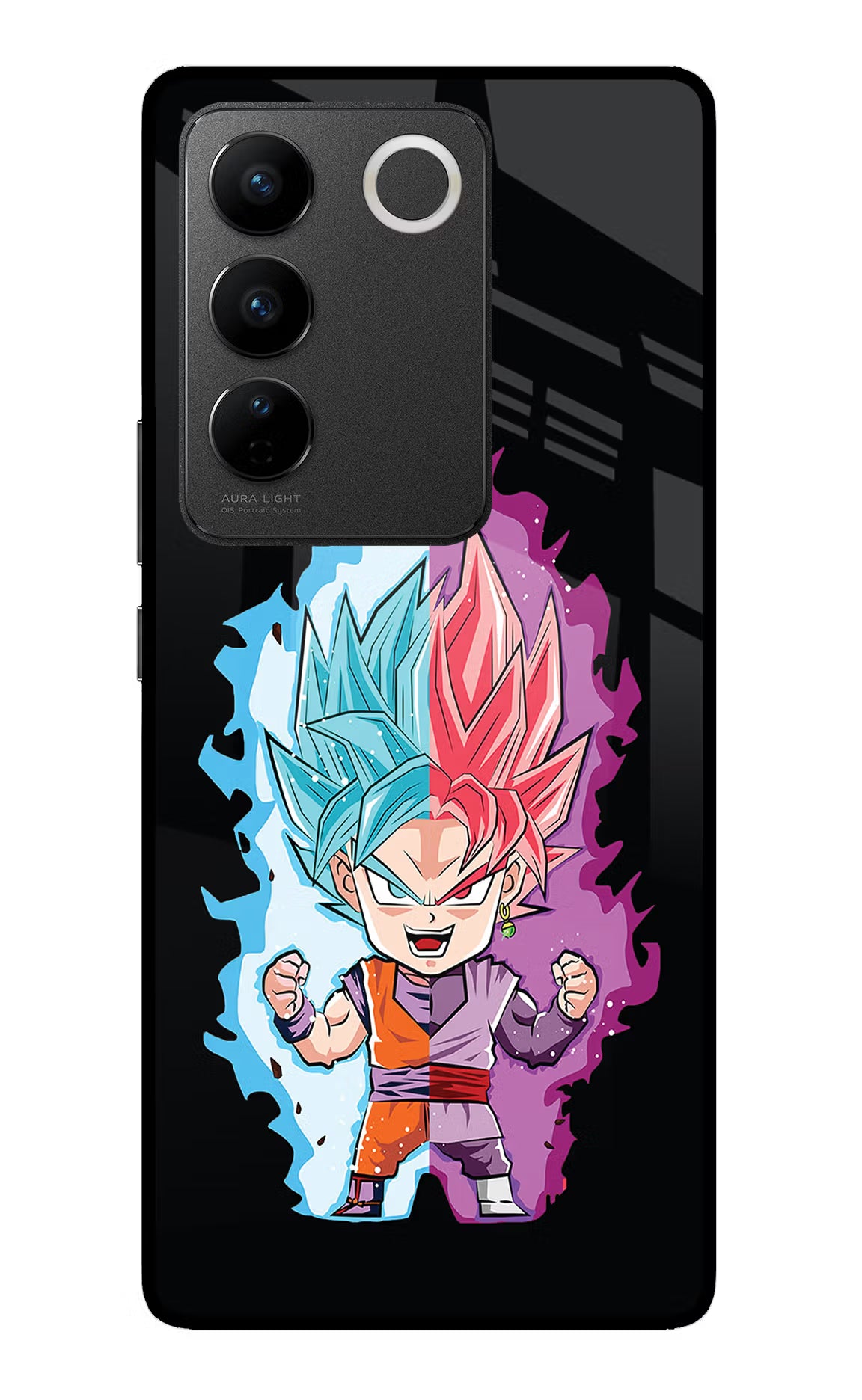 Chota Goku Vivo V27/V27 Pro Glass Case Back Cover by Casekaro