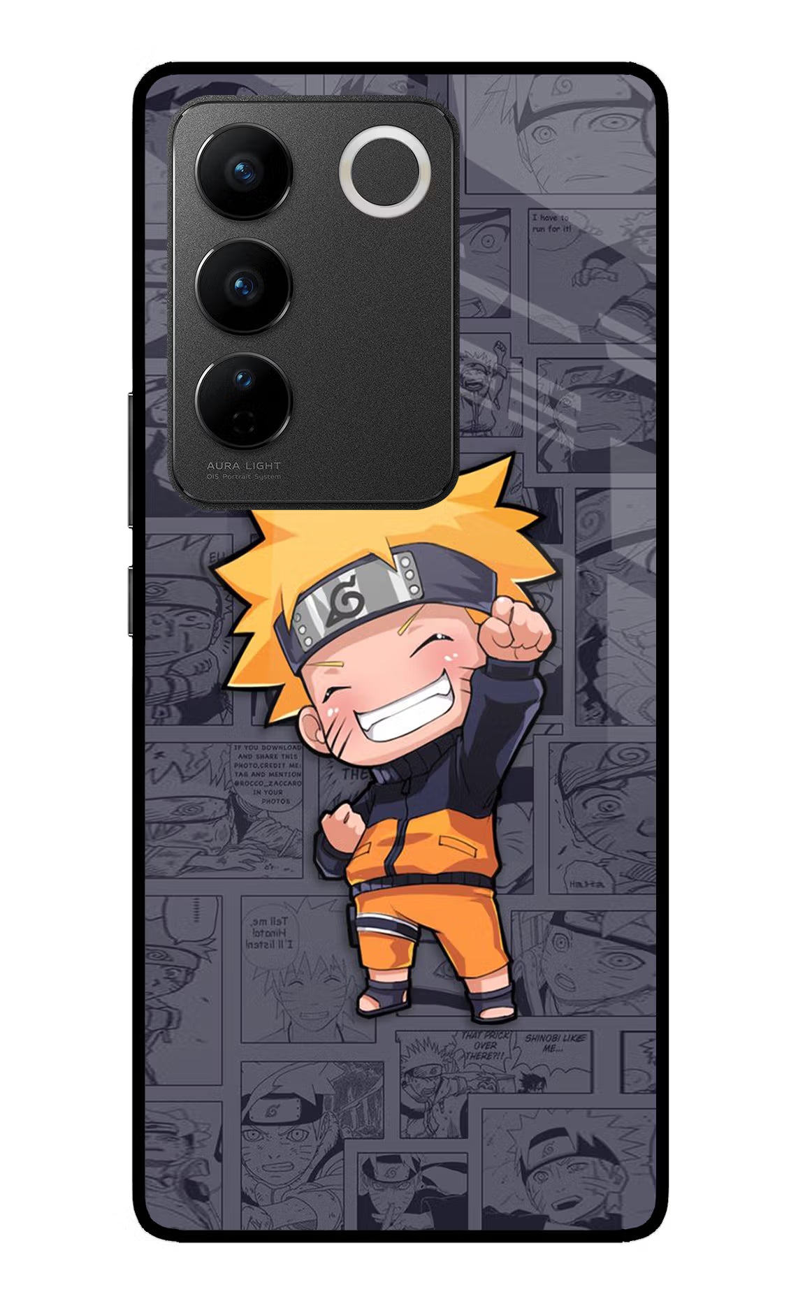 Chota Naruto Vivo V27/V27 Pro Glass Case Back Cover by Casekaro
