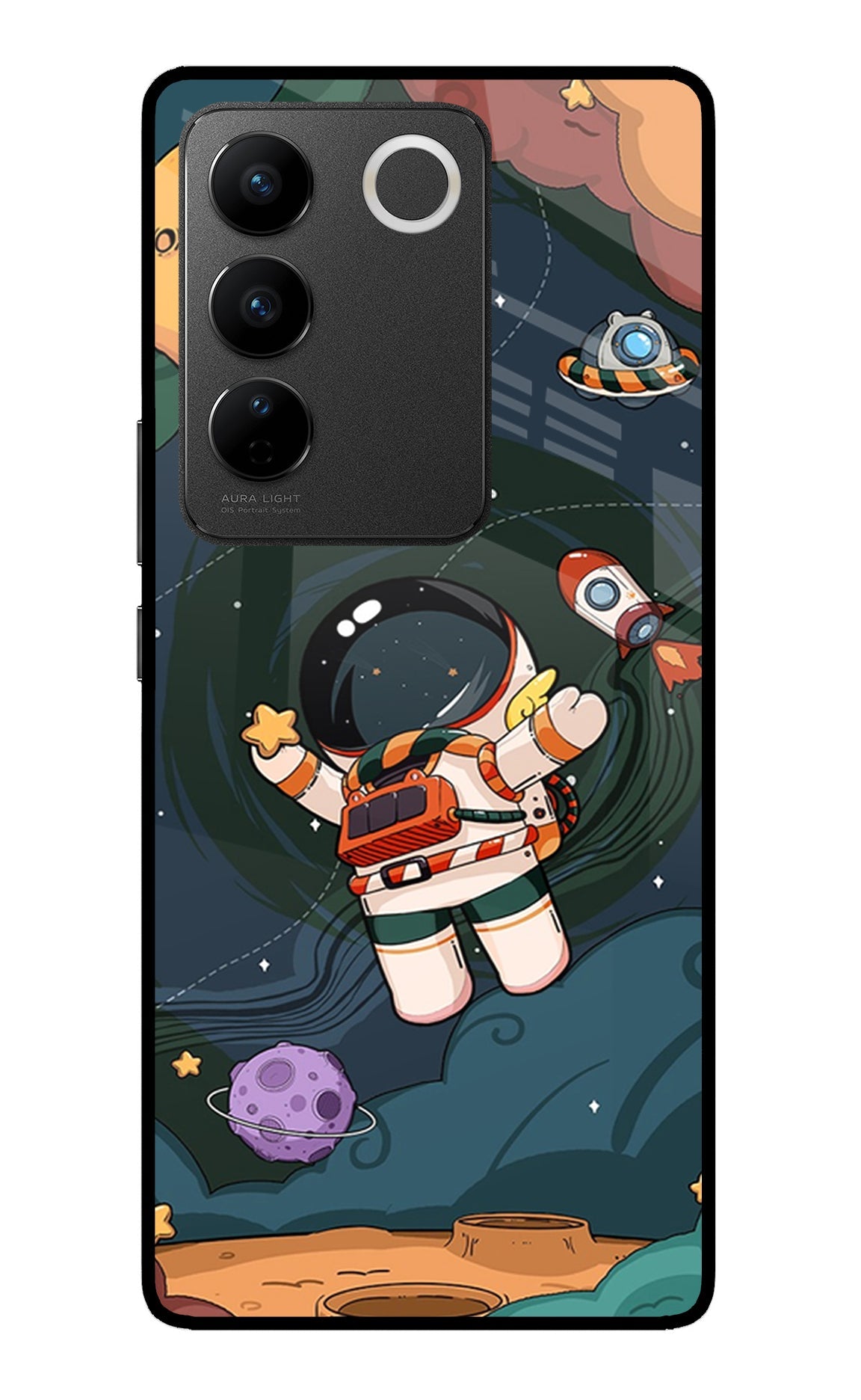 Cartoon Astronaut Vivo V27/V27 Pro Back Cover