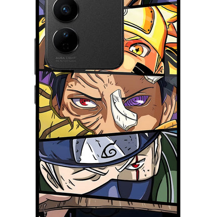 Naruto Character Vivo V27/V27 Pro Glass Case Back Cover by Casekaro