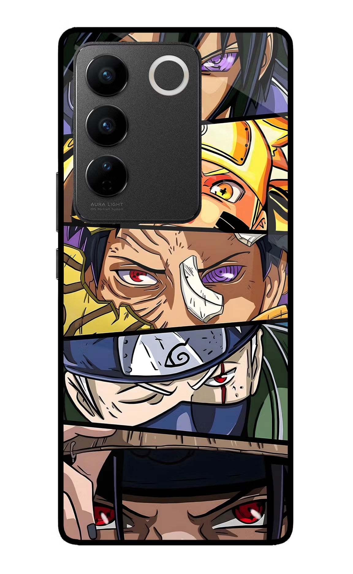 Naruto Character Vivo V27/V27 Pro Glass Case Back Cover by Casekaro