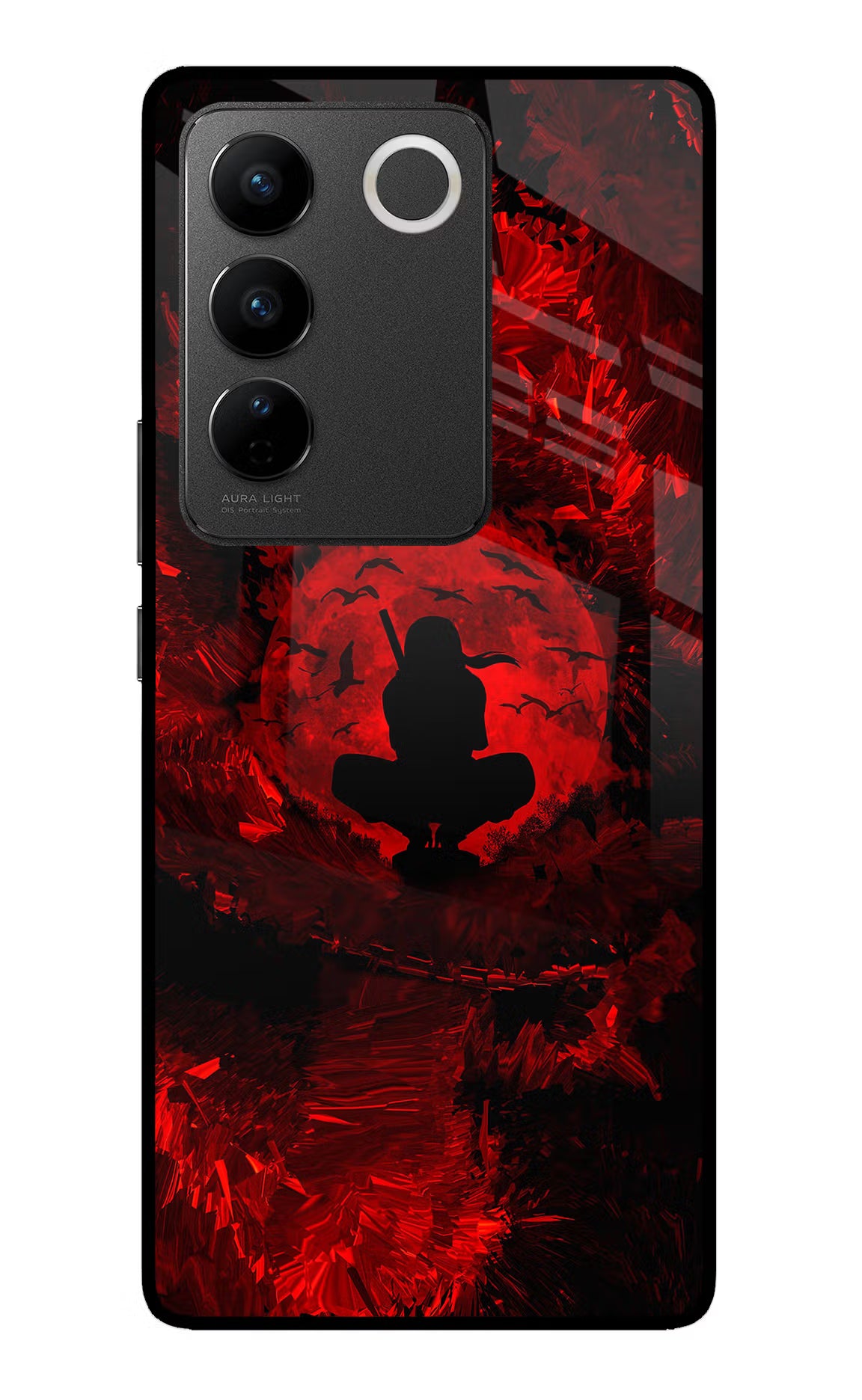Itachi Uchiha Vivo V27/V27 Pro Glass Case Back Cover by Casekaro