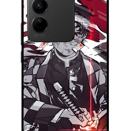 Demon Slayer Vivo V27/V27 Pro Glass Case Back Cover by Casekaro