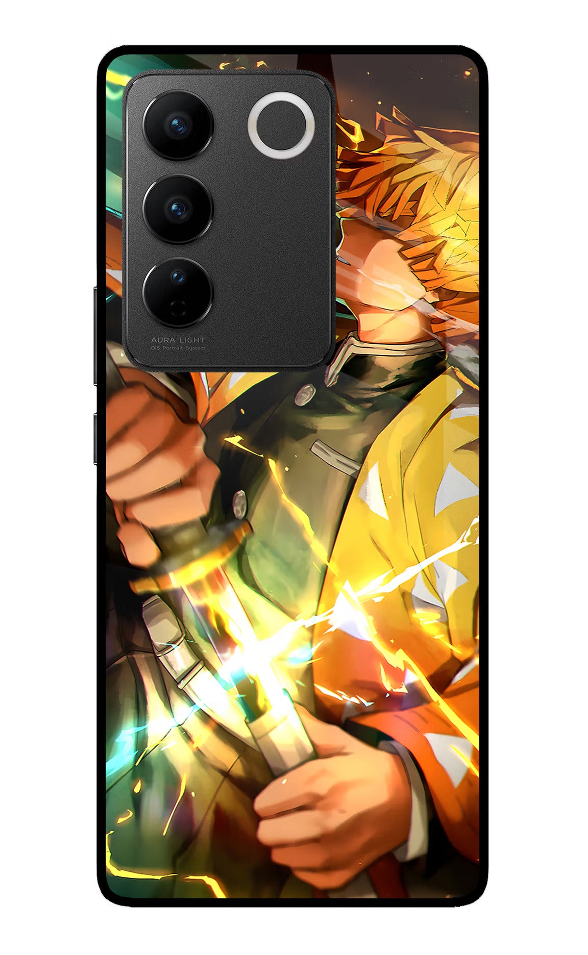 Demon Slayer Vivo V27/V27 Pro Glass Case Back Cover by Casekaro