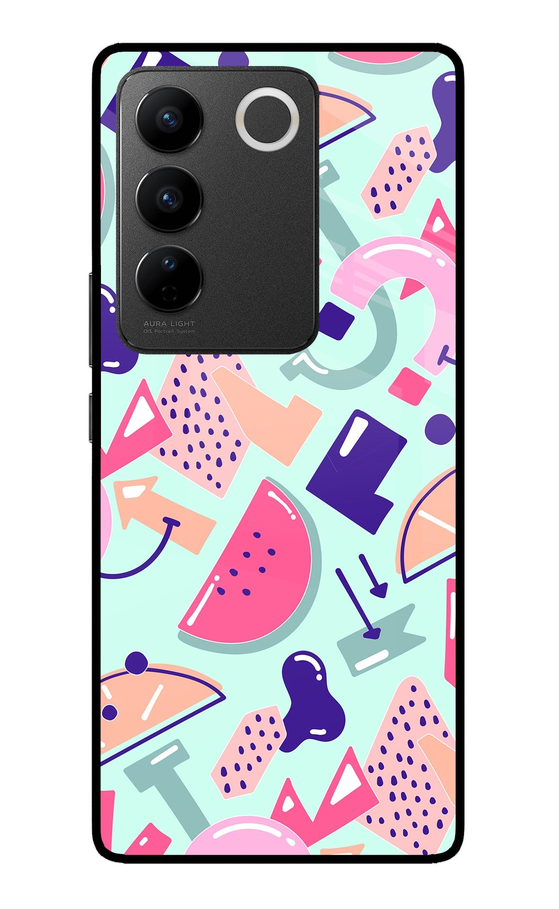 Doodle Pattern Vivo V27/V27 Pro Glass Case