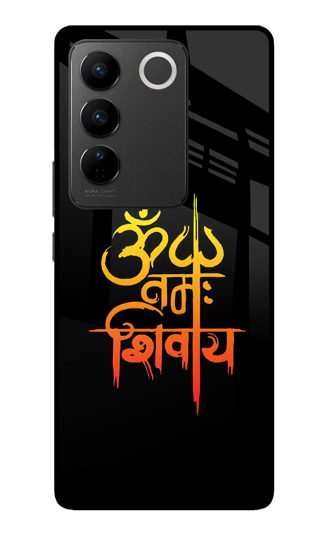 Om Namah Shivay Vivo V27/V27 Pro Glass Case Back Cover by Casekaro