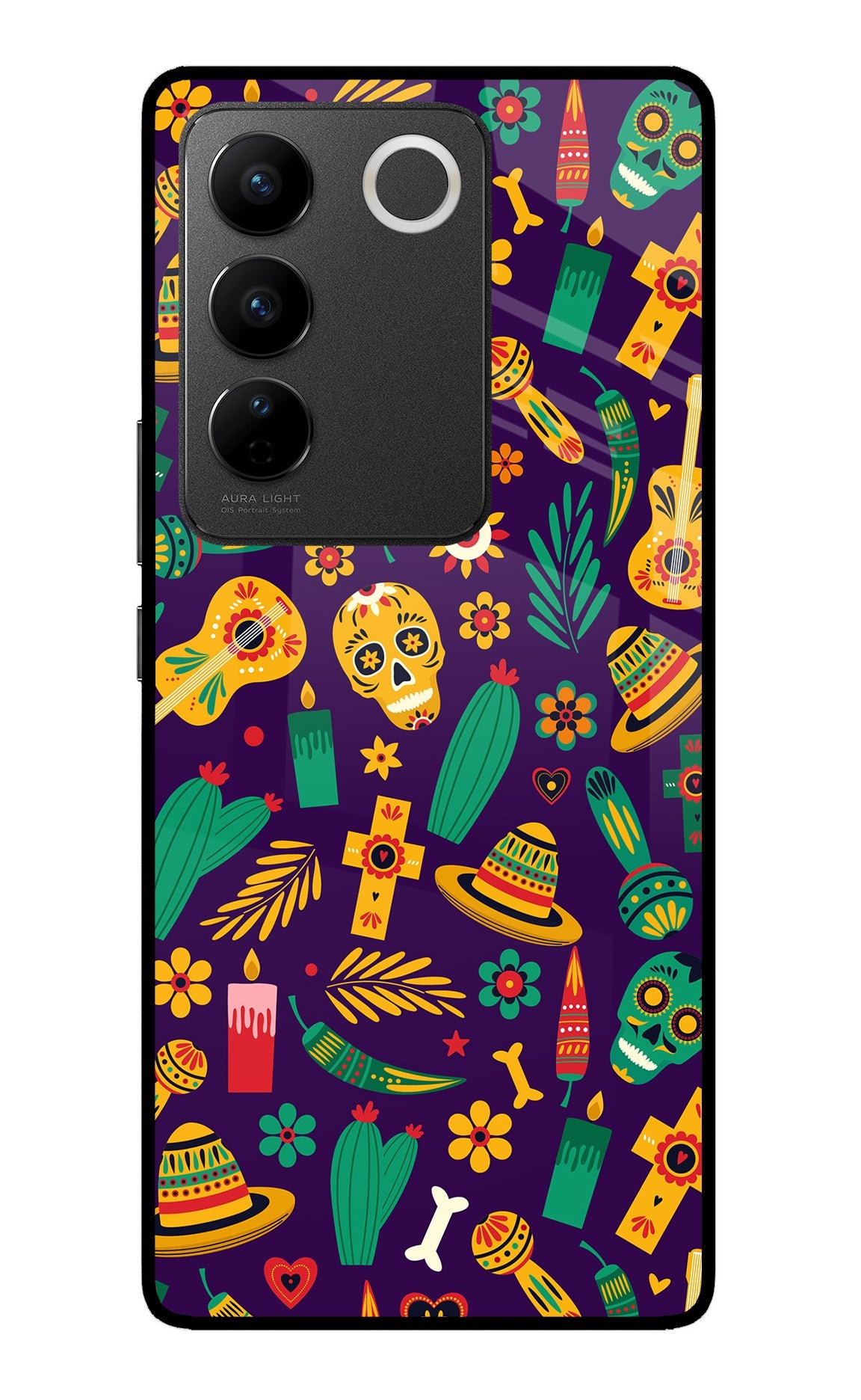 Mexican Artwork Vivo V27/V27 Pro Glass Case