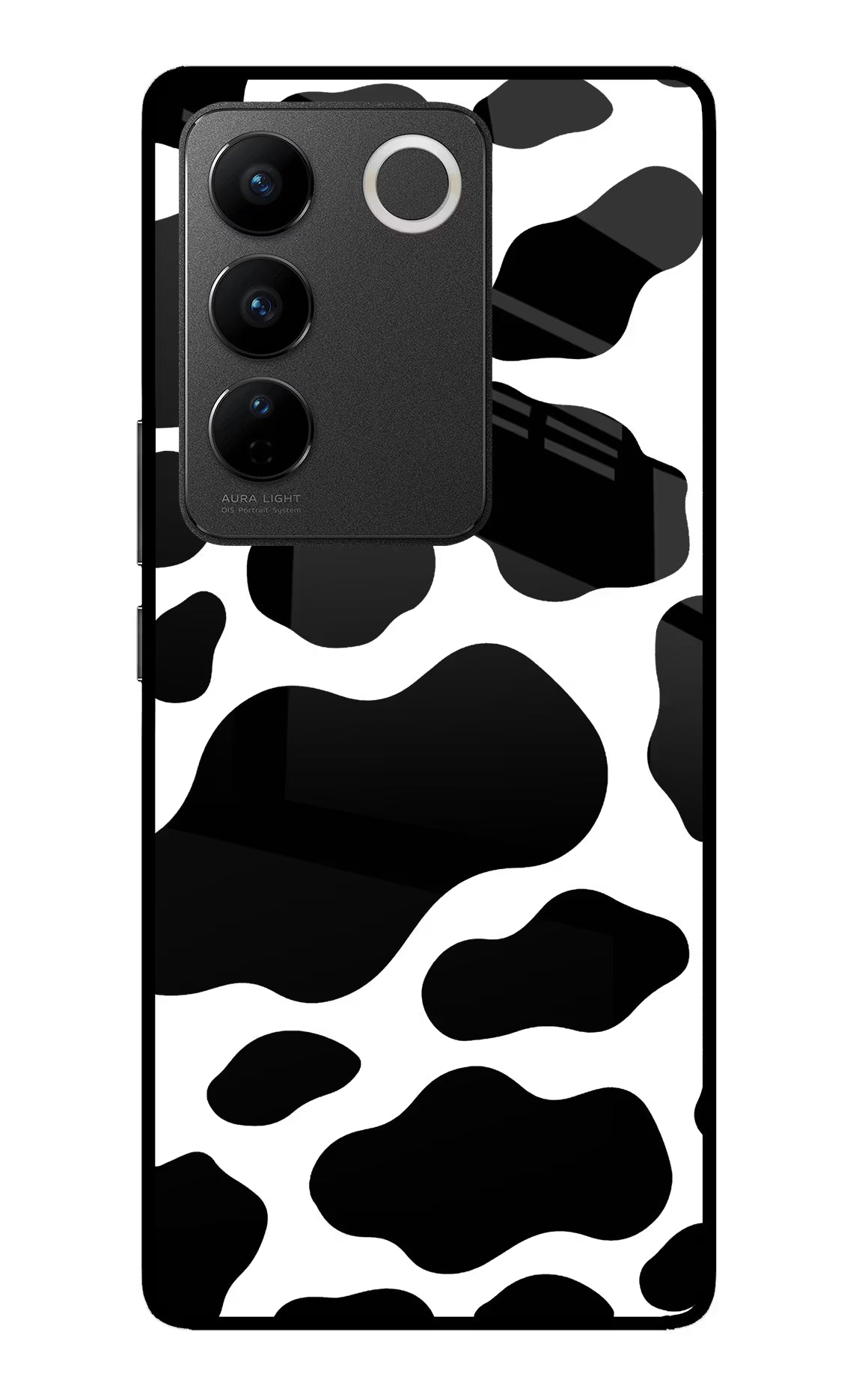 Cow Spots Vivo V27/V27 Pro Glass Case Back Cover by Casekaro