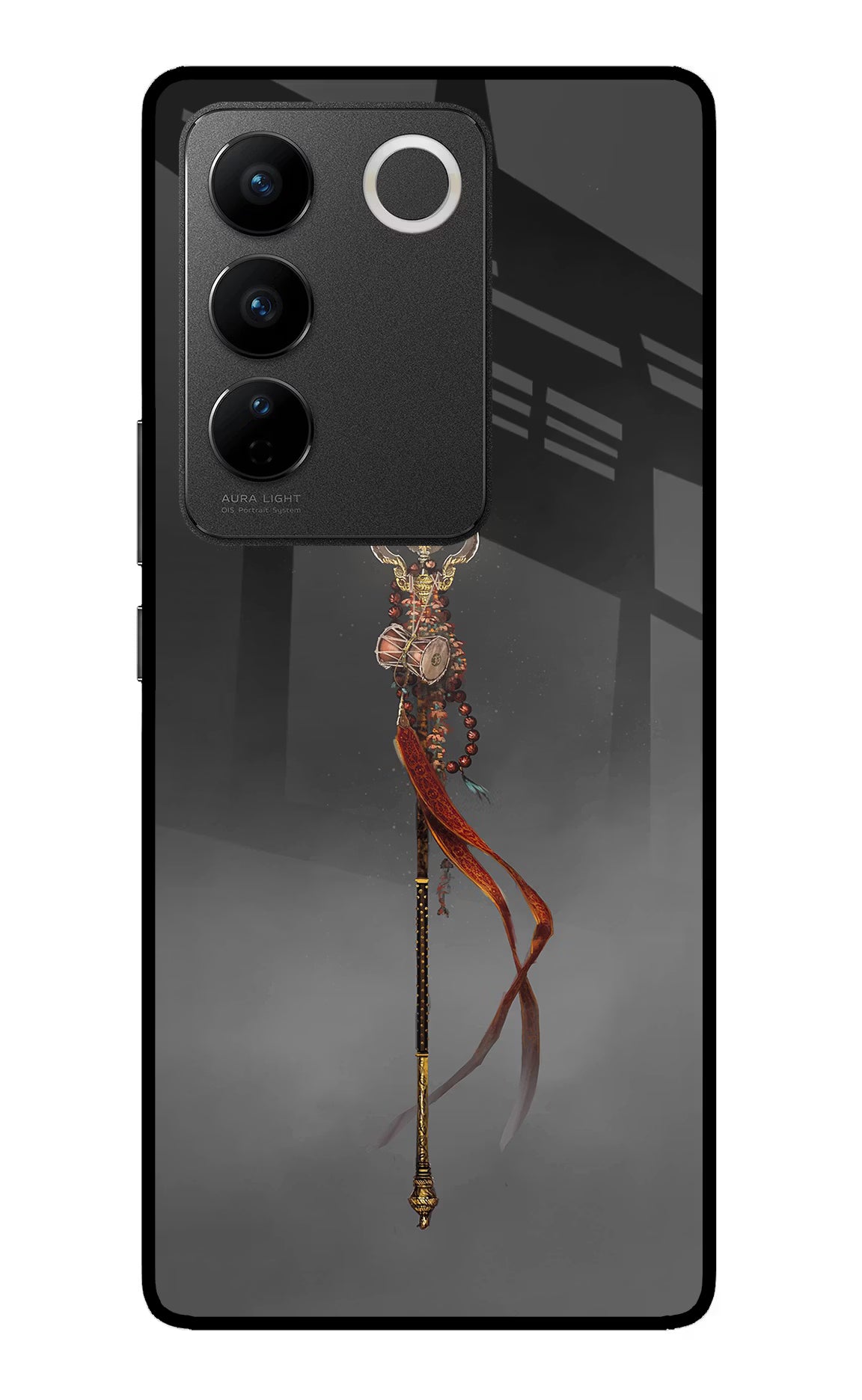 Shiv Trishul Vivo V27/V27 Pro Glass Case Back Cover by Casekaro
