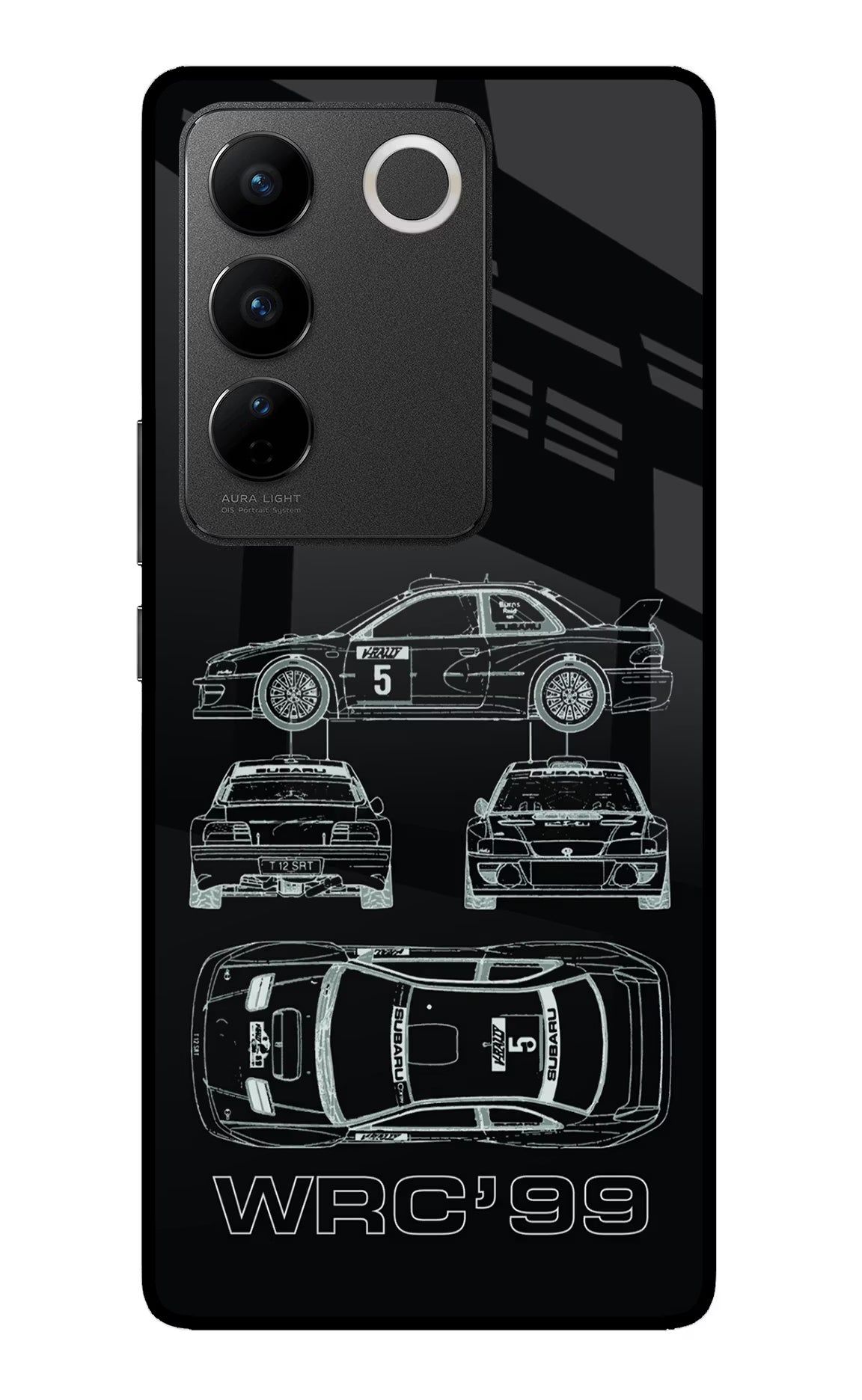 WRC'99 Vivo V27/V27 Pro Glass Case Back Cover by Casekaro
