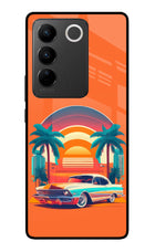 Palm Drive 80s Vivo V27/V27 Pro Glass Case