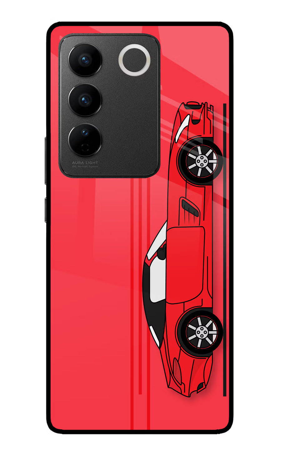 Red Velocity Vivo V27/V27 Pro Back Cover, Glass case