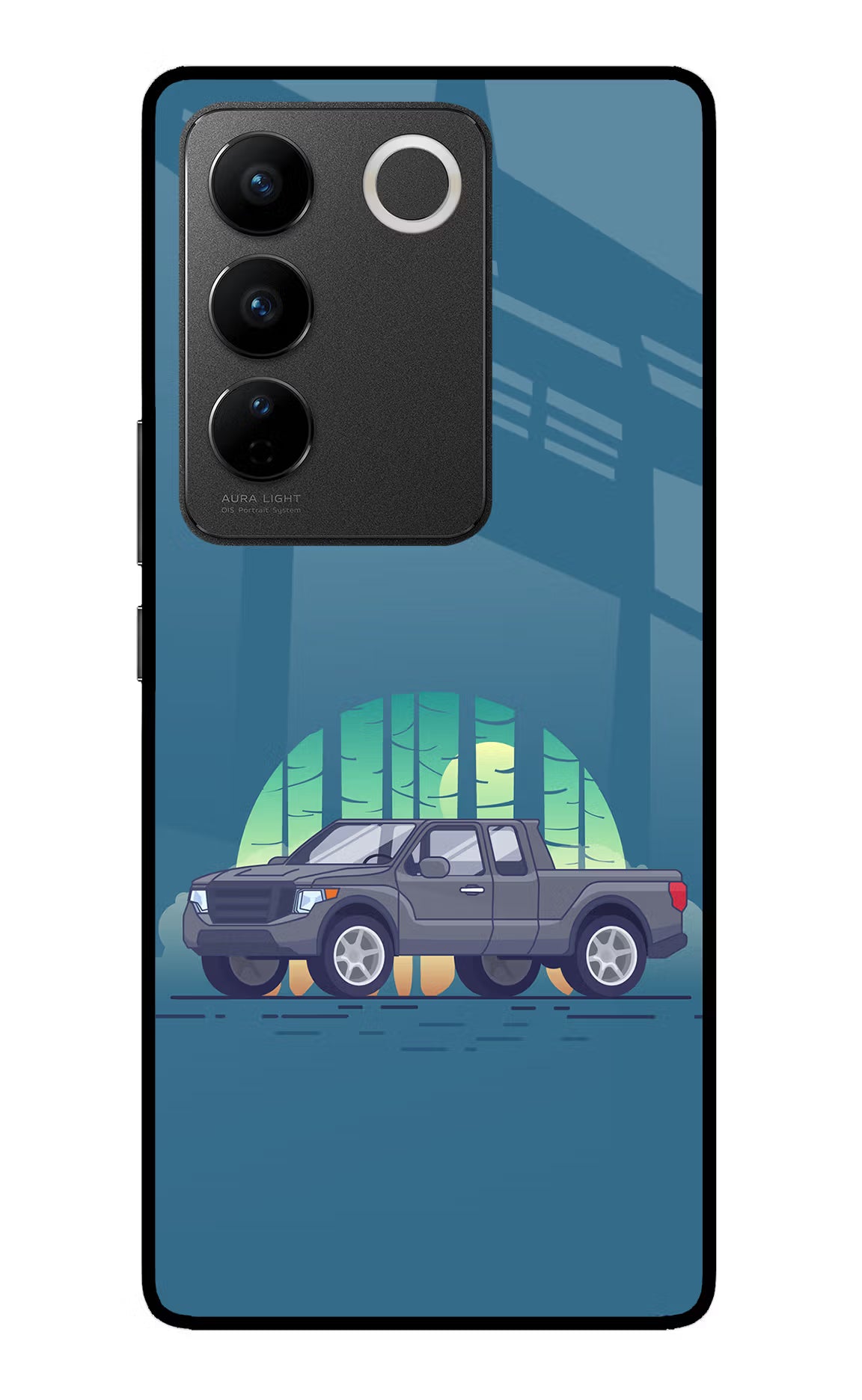 Retro Garage Vibe Vivo V27/V27 Pro Glass Case Back Cover by Casekaro