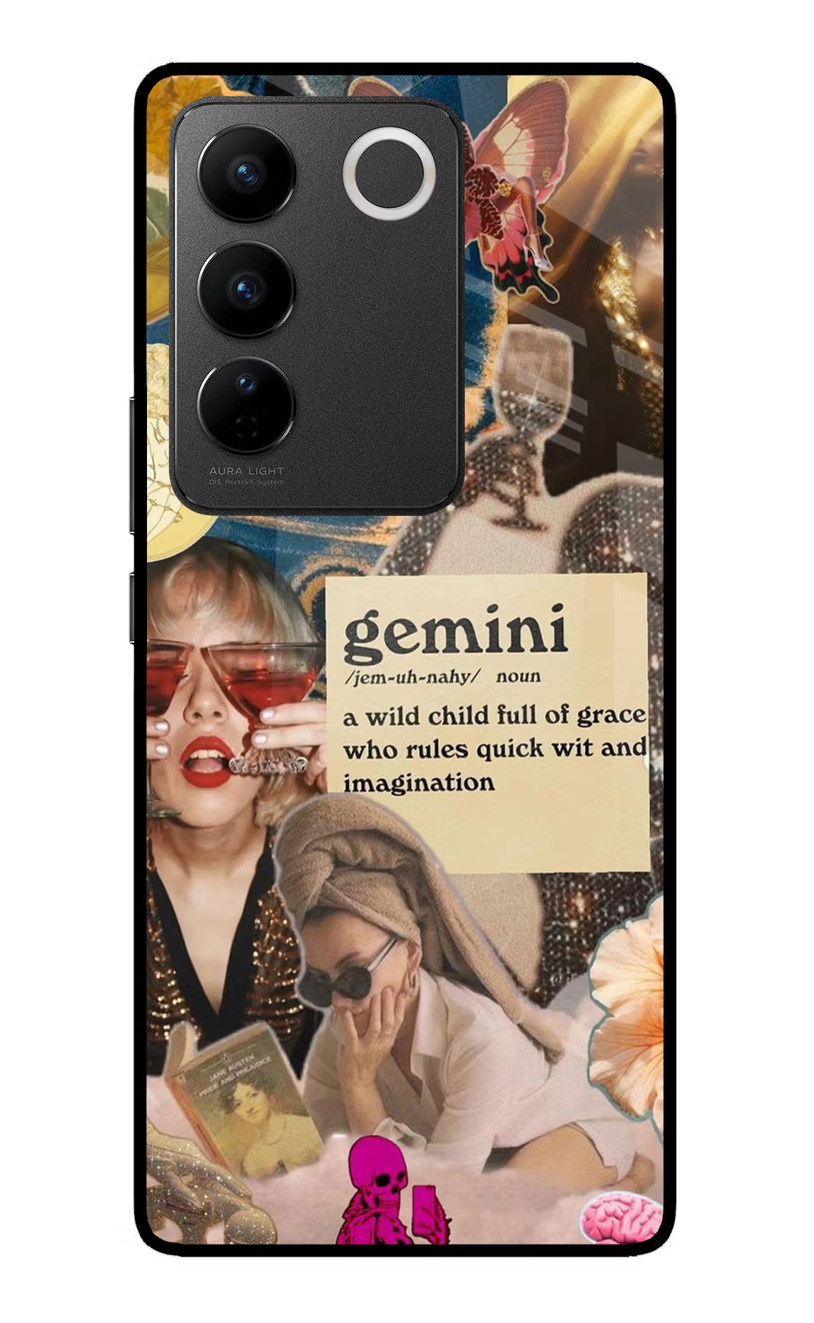 Gemini Zodiac Vivo V27/V27 Pro Glass Case Back Cover by Casekaro