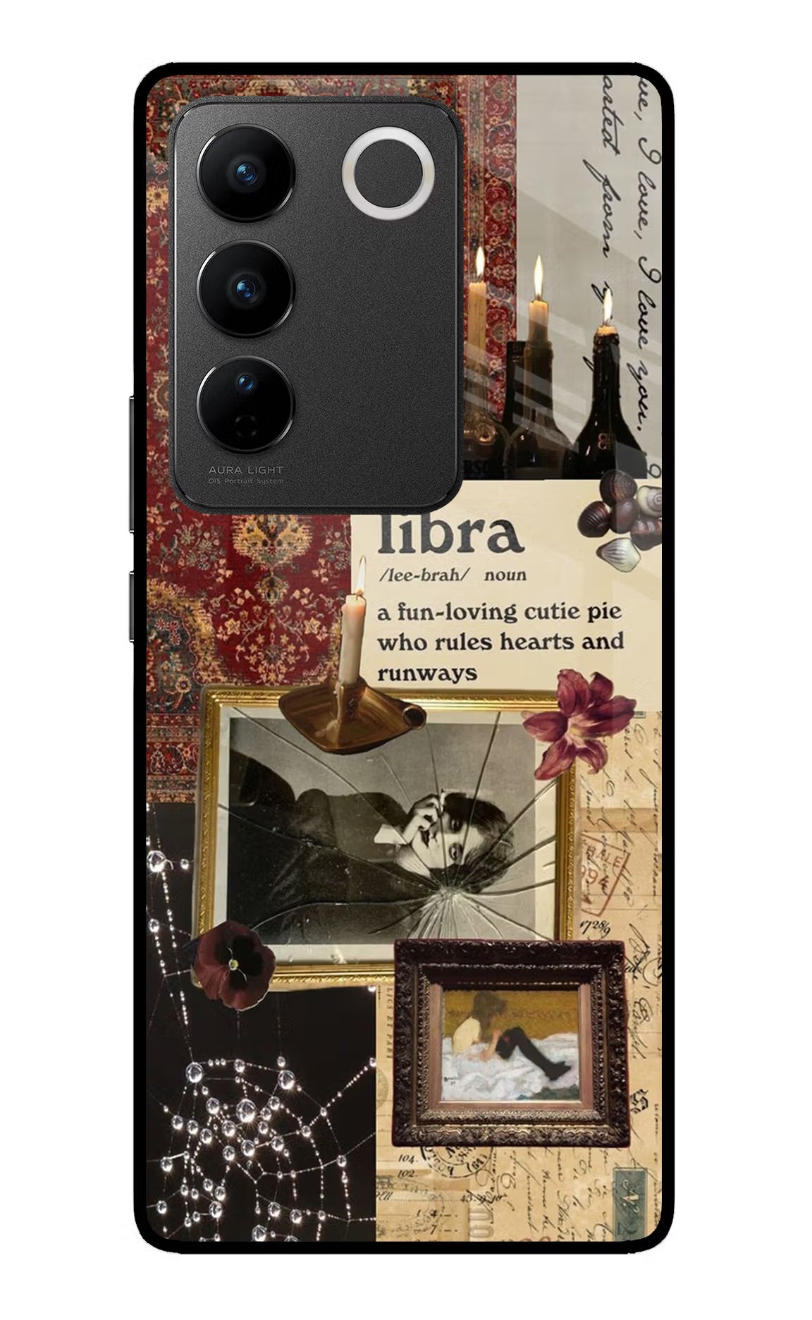 Libra Zodiac Vivo V27/V27 Pro Glass Case Back Cover by Casekaro
