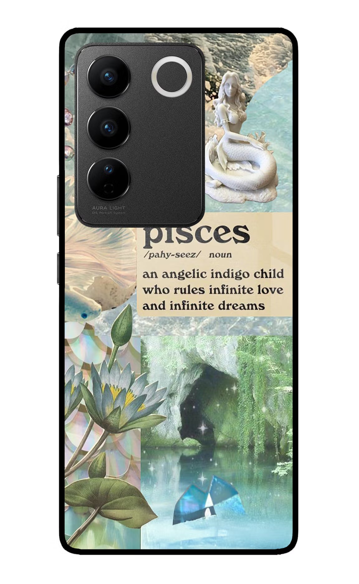 Pisces Zodiac Vivo V27/V27 Pro Glass Case Back Cover by Casekaro