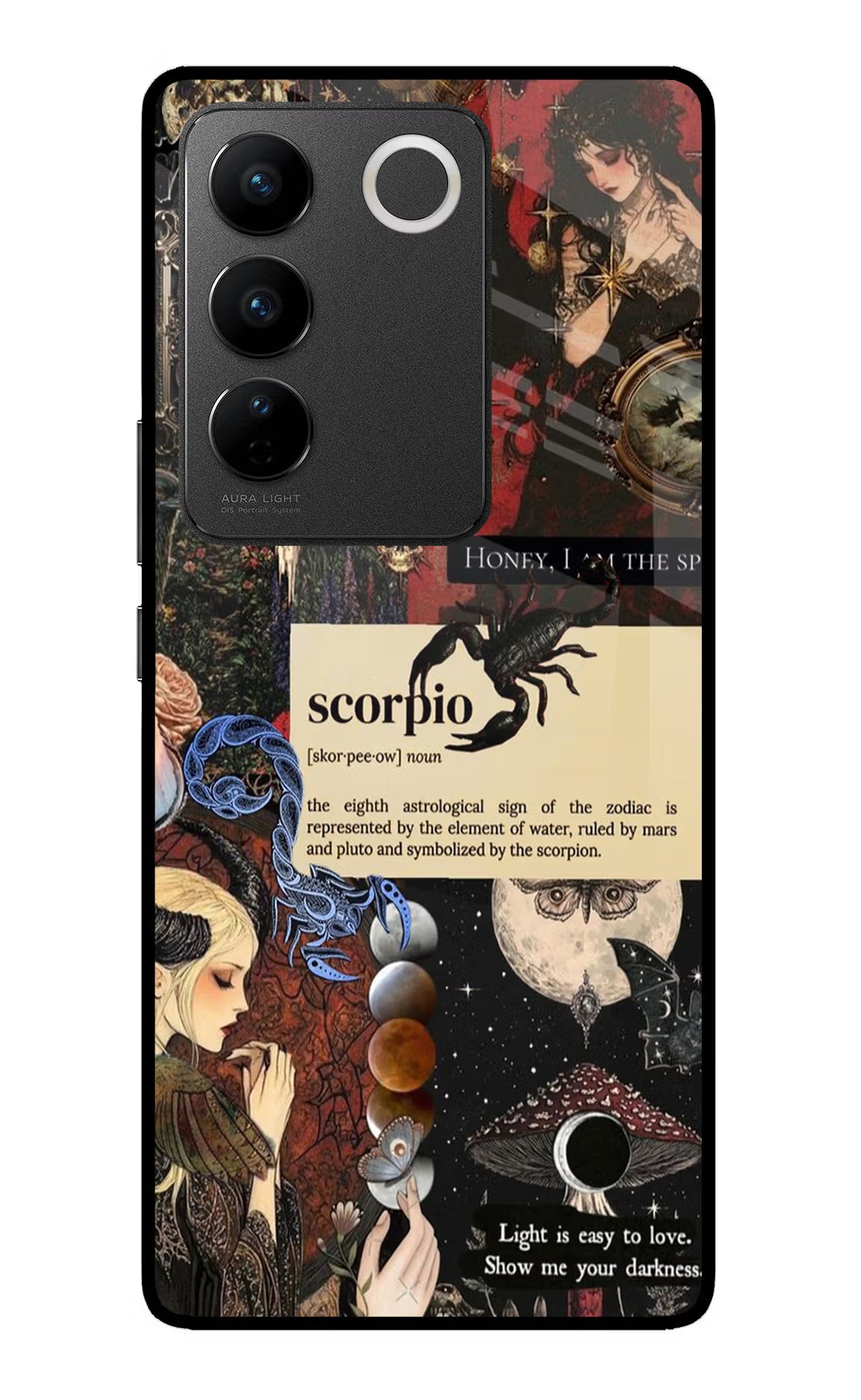 Scorpio Zodiac Vivo V27/V27 Pro Glass Case Back Cover by Casekaro