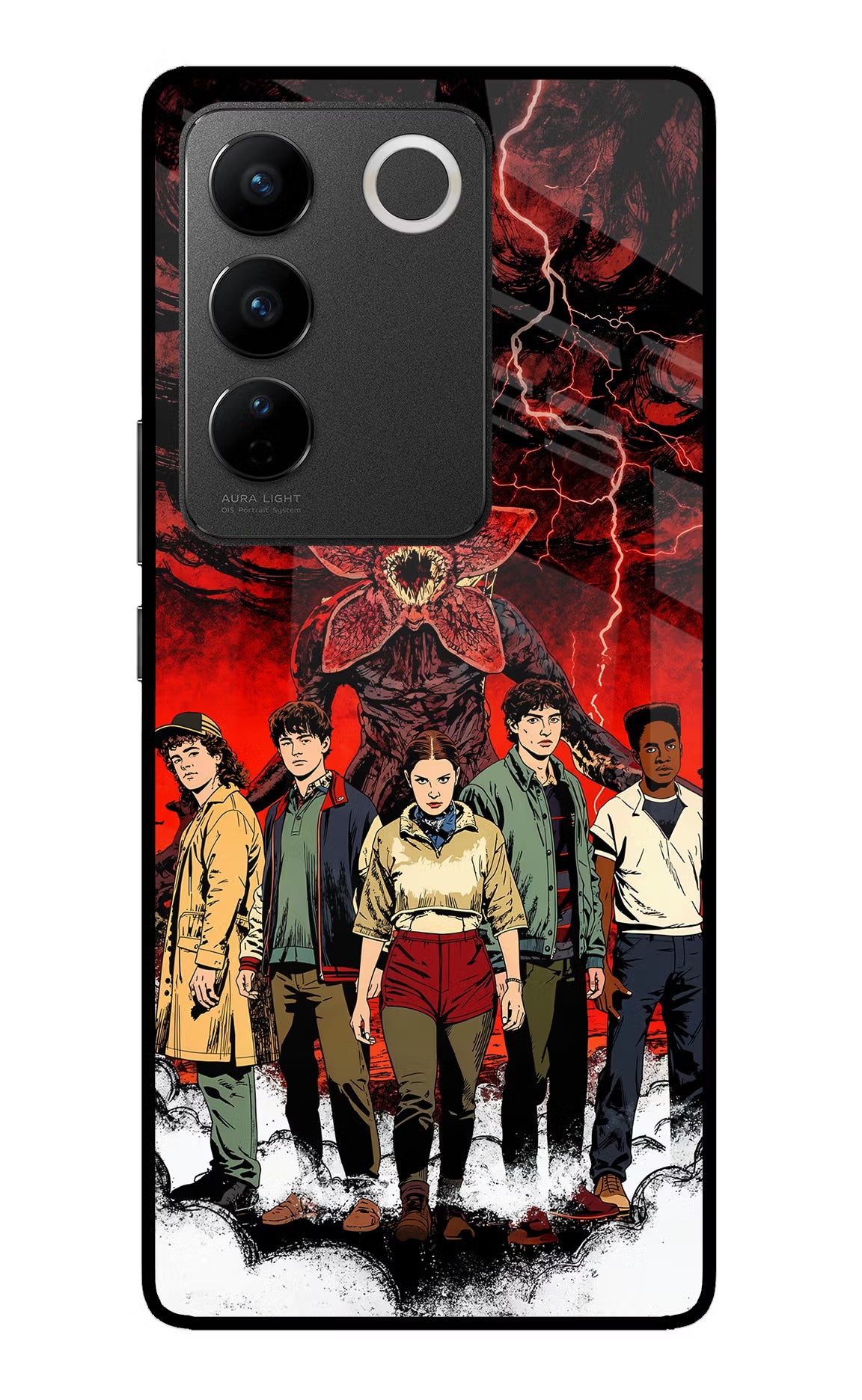 Ordinary Things Characters Vivo V27/V27 Pro Glass Case Back Cover by Casekaro