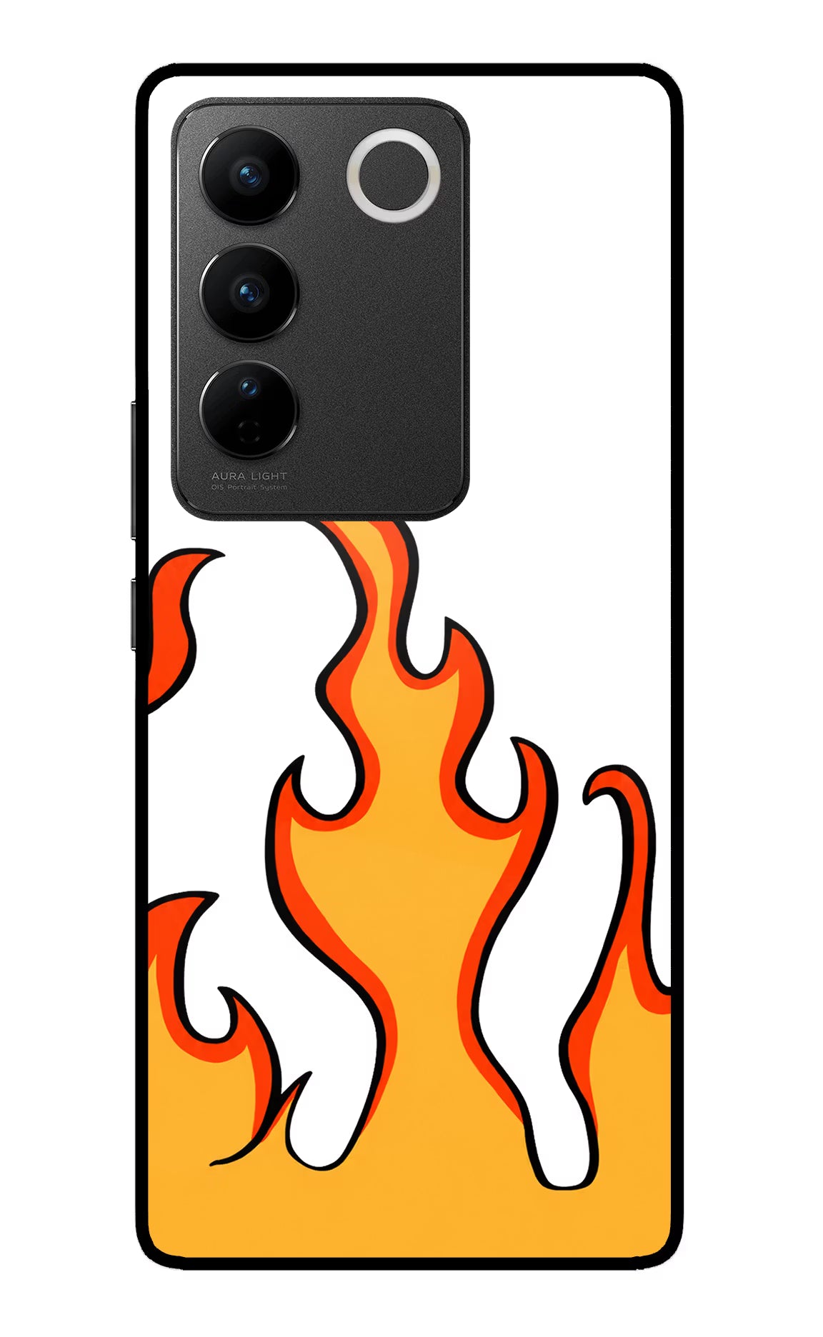 Fired Up – White Vivo V27/V27 Pro Glass Case