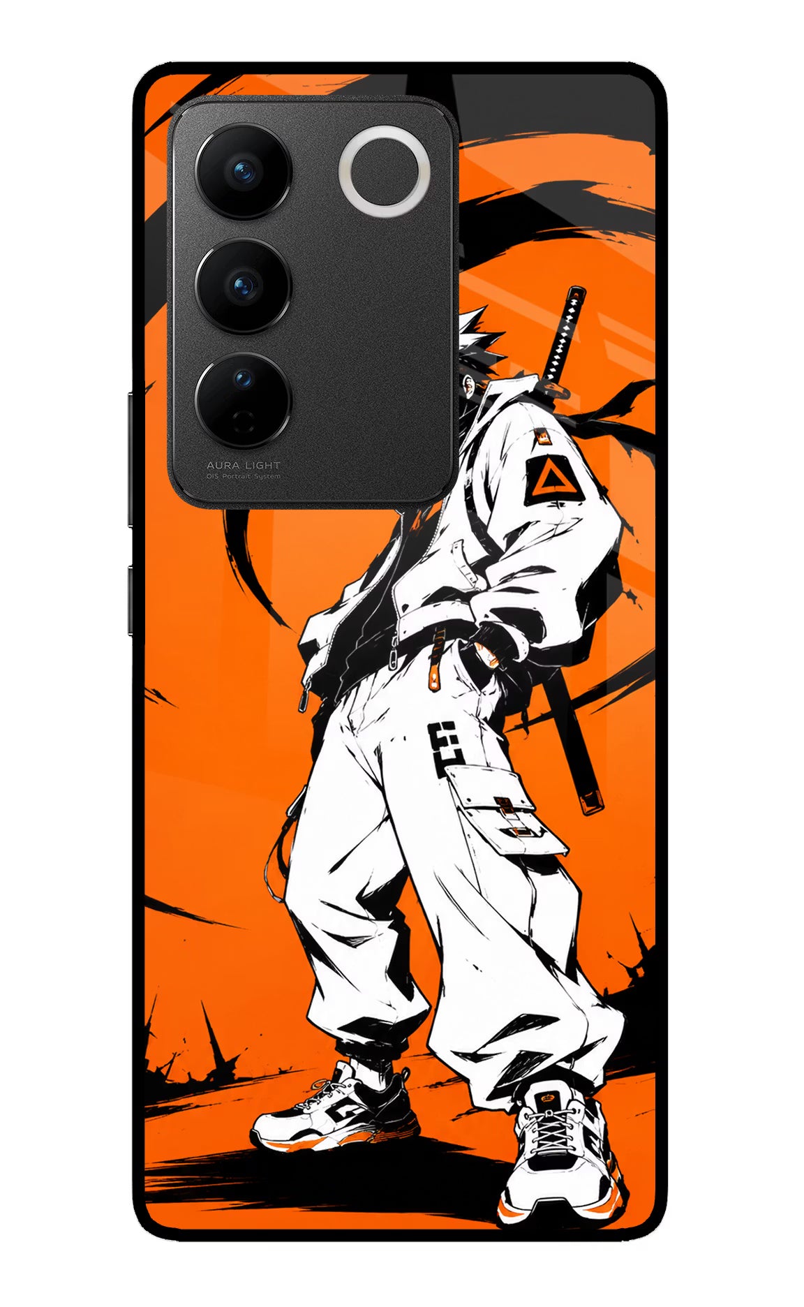 Street Samurai  Vivo V27/V27 Pro Glass Case Back Cover by Casekaro