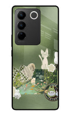 Aesthetic anime Vivo V27/V27 Pro Glass Case