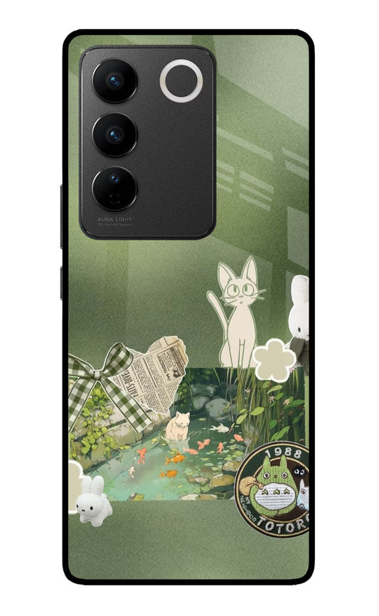 Aesthetic anime Vivo V27/V27 Pro Glass Case