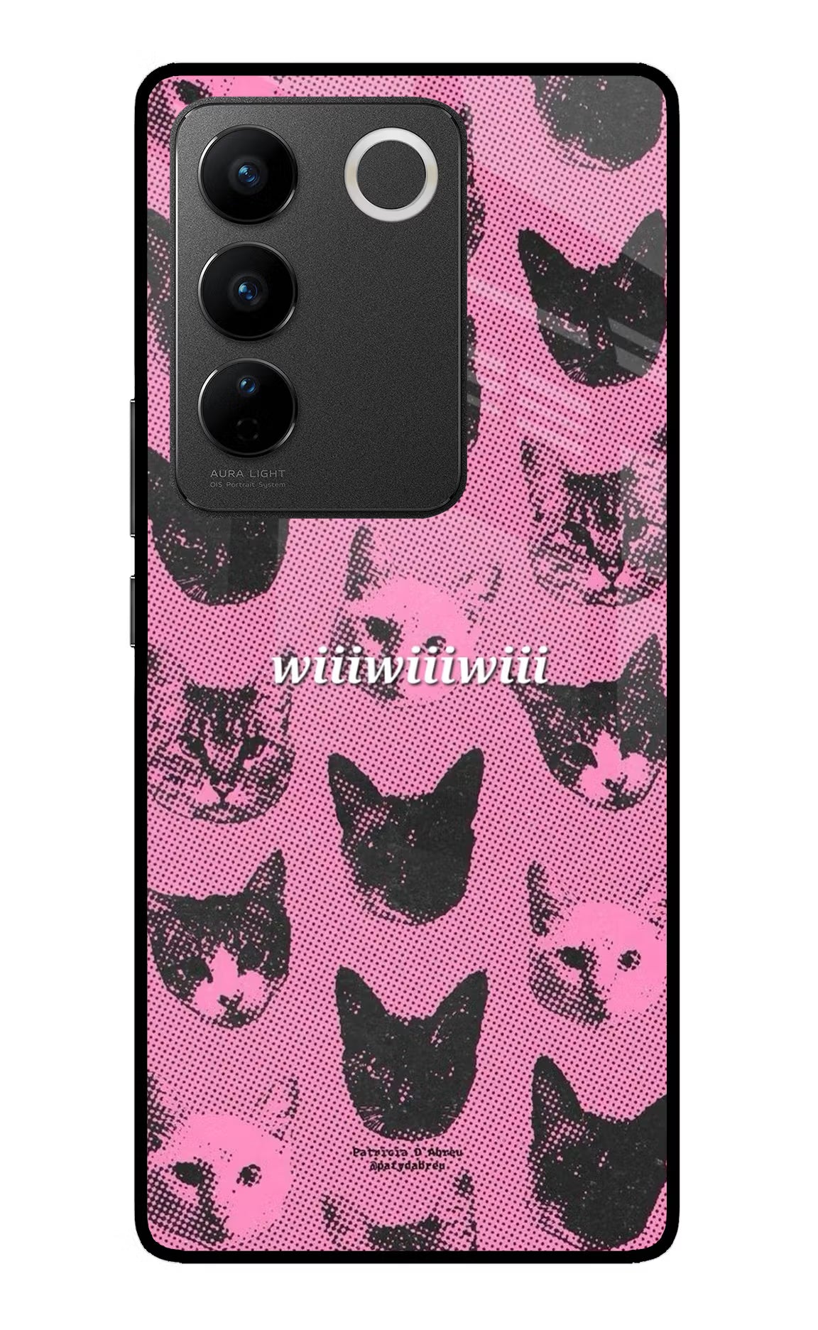 Pink Cats Vivo V27/V27 Pro Glass Case