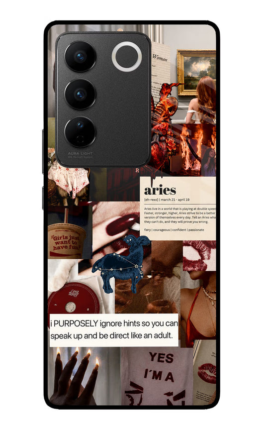Zodiac Aries Vivo V27/V27 Pro Glass Case