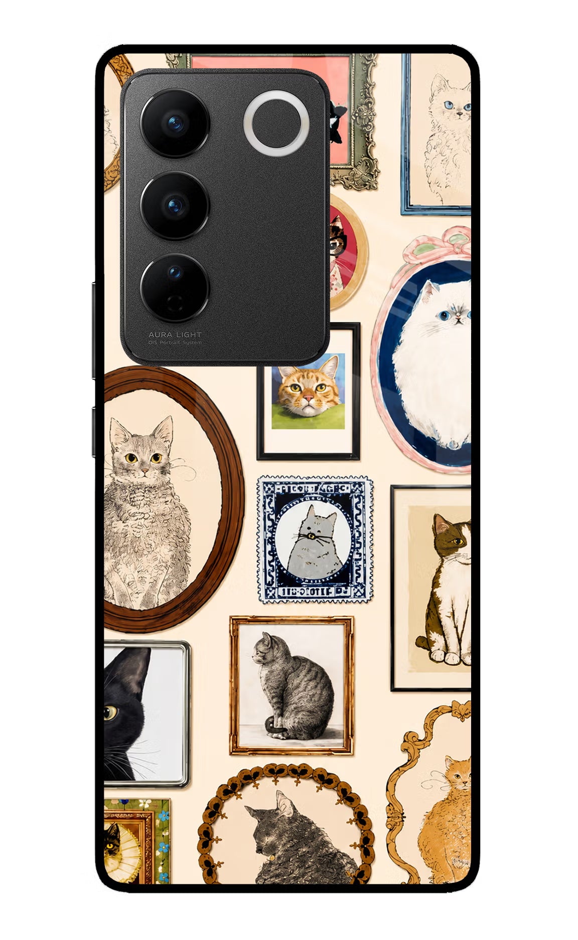 Mirror Cats Vivo V27/V27 Pro Glass Case