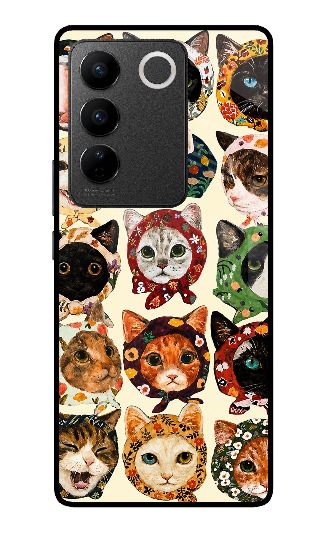 Cool Cat Vivo V27/V27 Pro Glass Case