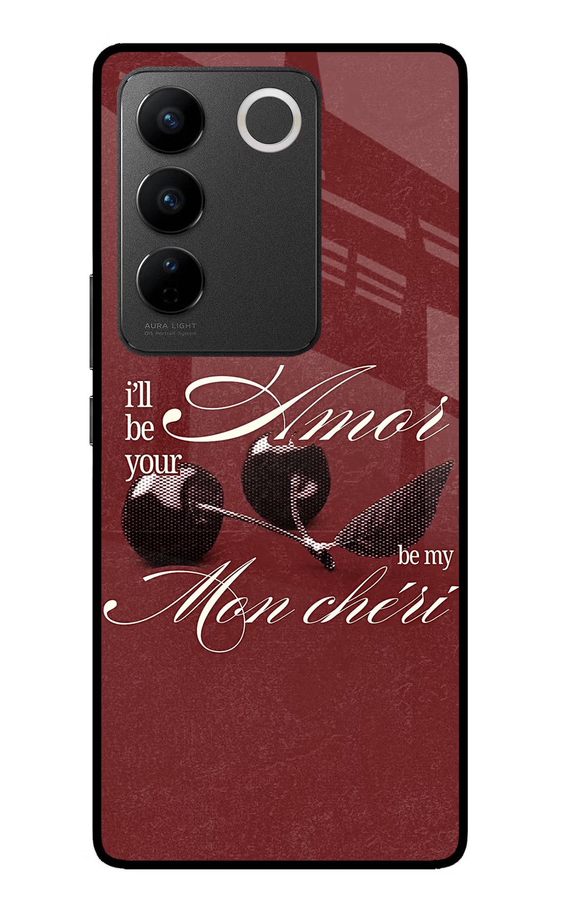 Velvet Cherry Vivo V27/V27 Pro Glass Case