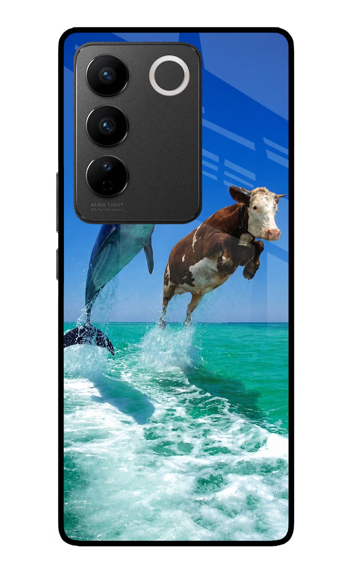 Dolphin vs Cow Vivo V27/V27 Pro Glass Case
