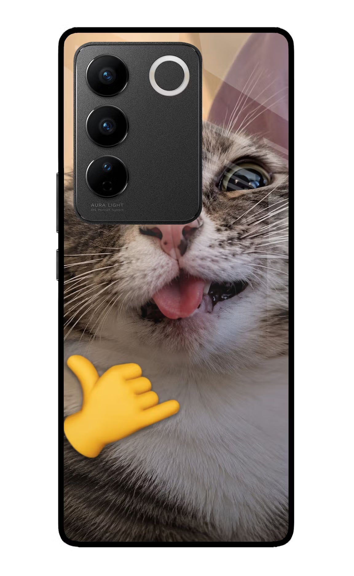 Silly Cat Call Vivo V27/V27 Pro Glass Case