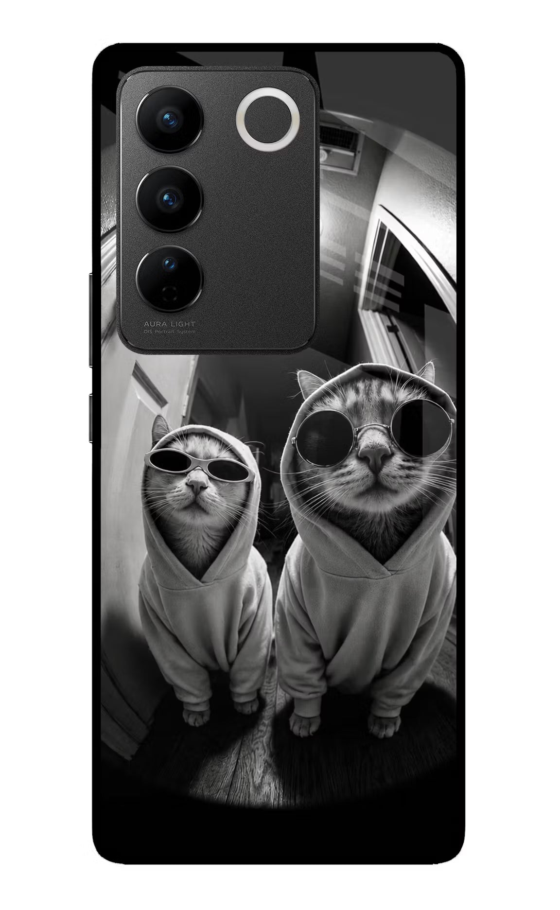 Hood Cats Vivo V27/V27 Pro Glass Case