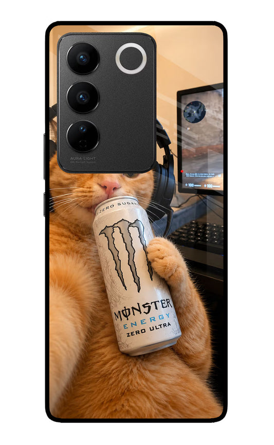 Gamer Cat Energy Vivo V27/V27 Pro Glass Case