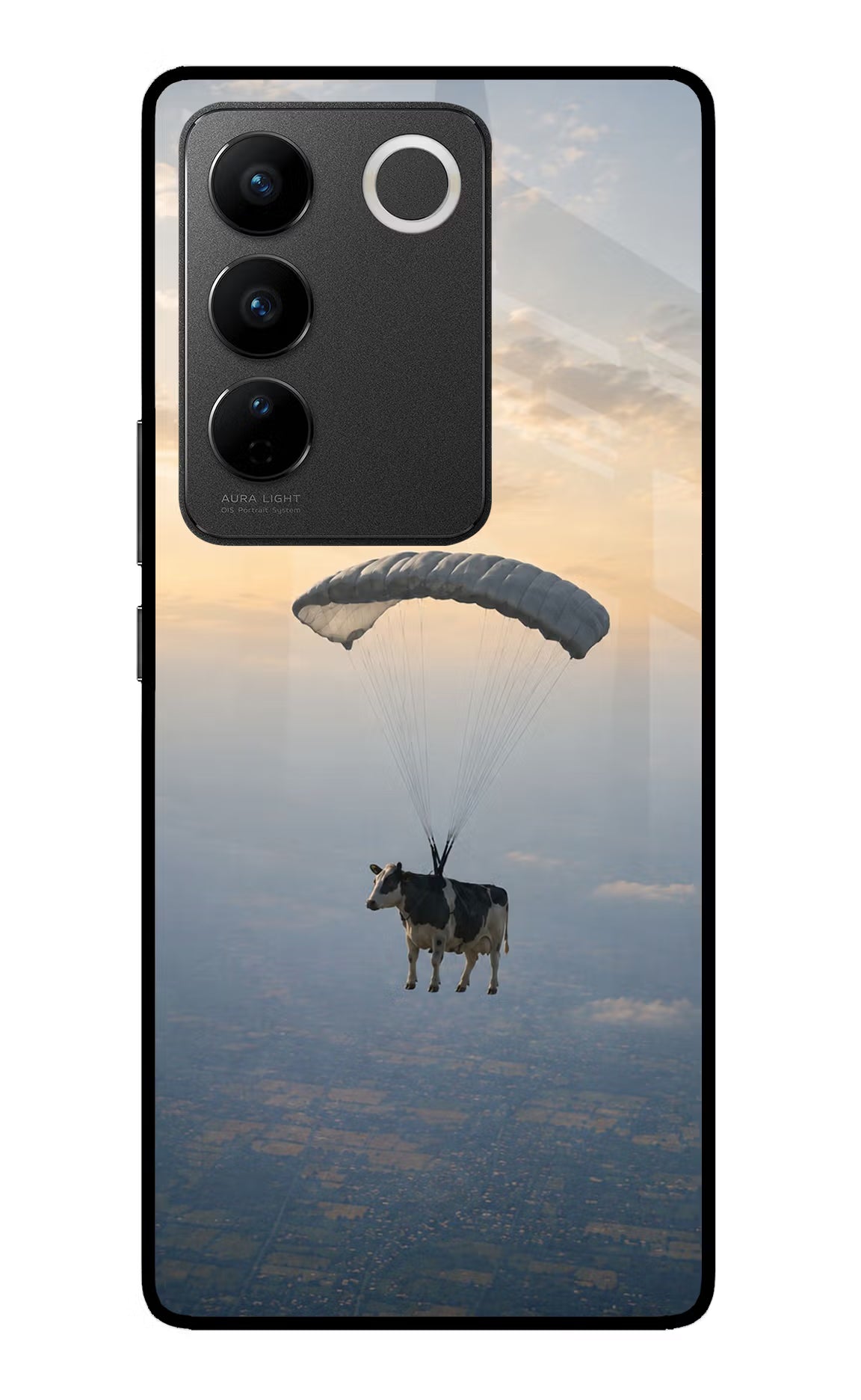 Skydiving Cow Vivo V27/V27 Pro Glass Case