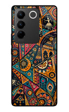 Folk Print Vivo V27/V27 Pro Glass Case