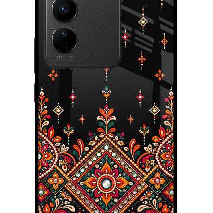 Noir Mehfil Vivo V27/V27 Pro Glass Case
